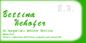 bettina wehofer business card